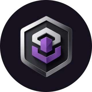 JusDB circular badge · dark