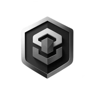 JusDB circular badge · grayscale