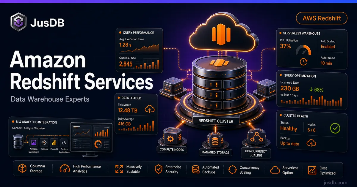 Amazon Redshift Services — Data Warehouse Experts | JusDB
