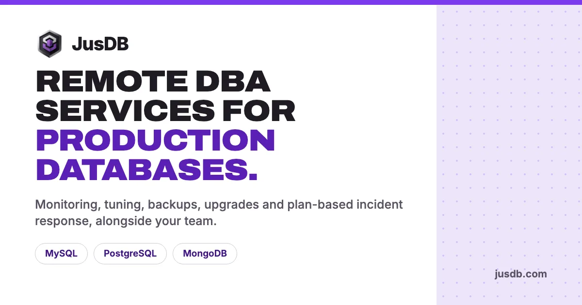 Remote DBA Services — 24/7 SRE-Driven, Multi-DB | JusDB